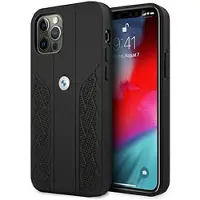BMW Bmhcp12mrsppk Iphone 12 Pro 6.1 Leather Curve Perforate Phone Case Noir