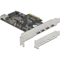 DeLOCK Carte PCI Express x4 vers 4 x USB Type-C + 1 x USB Type-A