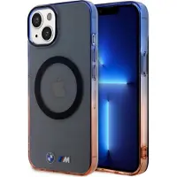 BMW Coque MagSafe grise à effet dégradé pour iPhone 14 Plus