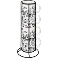Secret De Gourmet Floral, Tasse, Noir, Blanc