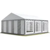 TOOLPORT 5x6 m Tente de réception / Barnum gris-blanc toile de haute qualité PVC 700 N
