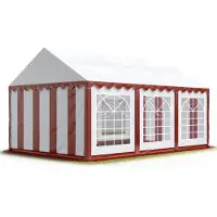 Sonstiges TOOLPORT 3x6 m Tente de réception / Barnum rouge-blanc toile de haute qualité PVC 700 N