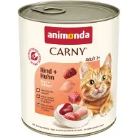Animonda Carny Lot Adult 12 x 800 g pour chat - bœuf, poulet