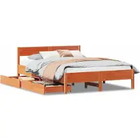 vidaXL Lit en pin massif sans matelas brun cireux 120x200 cm