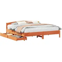 vidaXL Lit en bois massif, sans matelas, en pin brun cireux 180x200