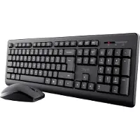 Trust Primo, Sans fil, RF Wireless, Membrane Key Switch, QWERTY, Noir, Souris incluse