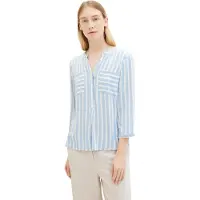 Tom Tailor Chemisier bleu clair / blanc