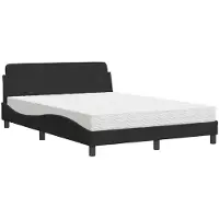 vidaXL Lit avec matelas "Dover" noir 140x200 cm velours