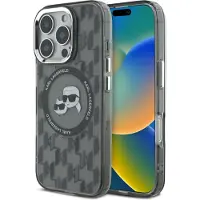 Karl Lagerfeld KLHMP16LHMCKMHK iPhone 16 Pro 6.3" czarny/black IML Monogram Karl&Choupette Head MagS (Apple iPhone 16 Pro), Coque pour téléphone portable, Noir