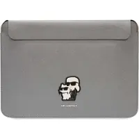 Karl Lagerfeld Manchon KLCS16SAKCPMG 16" srebrny/argent Saffiano Karl&Choupette (16", Apple, Microsoft), Sac pour notebook, Argent