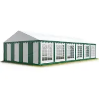 TOOLPORT 6x12 m Tente de réception / Barnum vert-blanc toile de haute qualité PVC 700 N