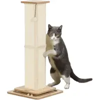 PawHut Poteau à griffer 3-en-1 , poteau de 87 cm, arbre à chat en sisal avec balle