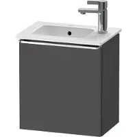 Duravit D-Neo lavabo suspendu, 410x440x274mm, 1 porte, charnières à droite, avec poignée chromée, DE4259R10490000