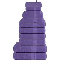 vidaXL Ensemble de serviettes 12 pcs violet 360 g/m² 100% coton