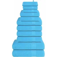 vidaXL Ensemble de serviettes 12 pcs turquoise 360 g/m² 100% coton