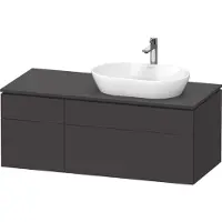 Duravit L-Cube Meuble sous-lavabo en console suspendu, avec plan de toilette en console, 4 tiroirs, vasque à droite, 1220x482x550mm, LC4874080800000