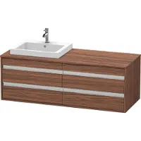 Duravit Ketho Meuble sous-vasque sur console suspendu, 1400x496x550 mm, 4 tiroirs, pour lavabo à encastrer, position à gauche, KT6757L2121