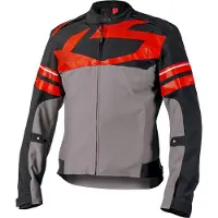 IXS Veste de moto textile imperméable Rapid-STX 2.2, gris foncé/noir/rouge, taille M