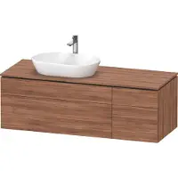 Duravit L-Cube Meuble sous-vasque avec consoles suspendues, avec plan de toilette, 2 tiroirs, 2 coulissants, vasque à gauche, 1420x482x550mm, LC4877079790000