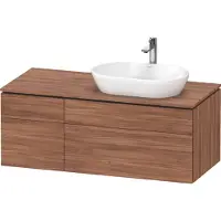Duravit L-Cube Meuble sous-lavabo en console suspendu, avec plan de toilette en console, 4 tiroirs, vasque à droite, 1220x482x550mm, LC4874079790000