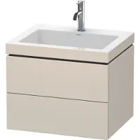 Duravit L-Cube c-bonded Ensemble suspendu, 2 tiroirs, sans trop-plein, 1 trou pour robinet, 600x500x480mm, LC6926O9191