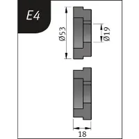 MetallKraft Jeu de rouleaux de cintrage , type E4, Ø 53 x 19 x 18 mm, 3880124
