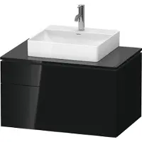Duravit L-Cube Meuble sous-lavabo en console suspendu, avec plan de toilette en console, 2 tiroirs, 820x482x550mm, LC4880040400000