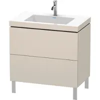Duravit L-Cube c-bonded Ensemble vertical, 2 tiroirs, sans trop-plein, 1 trou pour robinet, 800x698x480mm, LC6937O8383