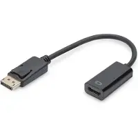 Digitus - Adaptateur vidéo - DisplayPort mâle pour HDMI femelle - 15 cm - double blindage - noir