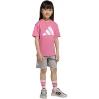 Adidas Survêtement 'ESSENTIALS T-SHIRT' gris / rose clair / blanc