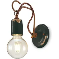 FERROLUCE Applique Vintage en Céramique Noire avec Filament 1 Lumière E27