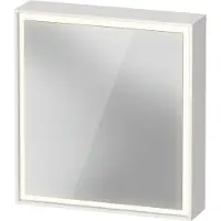 Duravit L-Cube armoire de toilette avec éclairage LED, 1 porte charnière à gauche, prise E, 650x155x700mm, blanc, LC7550L18181000