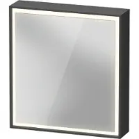 Duravit L-Cube armoire de toilette avec éclairage LED, graphite mat, 650x155x700mm, 1 porte, charnière à droite, prise E, LC7550R49490010