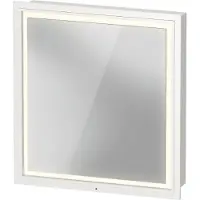 Duravit L-Cube armoire de toilette avec éclairage LED, blanc, 650x155x700mm, 1 porte, charnière à gauche, Touch-LED, prise F, LC7650L18180000
