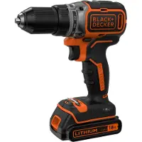 Black & Decker Perceuse-Visseuse sans fil 18V -BLACK+DECKER - avec 1 batterie 18V 1.5 Ah - chargeur - coffret - BL186K-QW