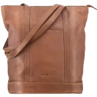Green Burry GREENBURRY Cuir sac shopper sac à épaule Colombiana Vertical Shopper Nougat brun