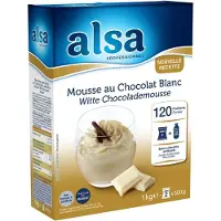 Alsa Mousse Au Chocolat Blanche, Préparation Gourmande Facile Et Rapide, Dessert Léger Et Onctueux, 1000 G