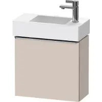 Duravit D-Neo, sous-lavabo en console suspendu, 484x440x222mm, 1 porte, charnières à droite, avec poignée acier inox brossé, DE4219R70910000
