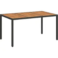 vidaXL Table de jardin noire 150 x 90 x 75 cm en rotin synthétique
