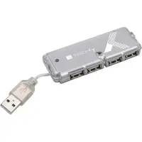 Techly IUSB2-HUB599TY USB 2.0 Mini Hub, 4-Port, silber