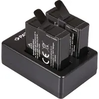 PATONA Kit chargeur pour caméra numérique GoPro Hero 5/6/7 + 2x batterie USB 1250mAh