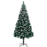 vidaXL Sapin de Noël artificiel Vert 240 cm PVC, Acier et Plastique