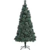 vidaXL Sapin de Noël artificiel avec support Vert 210 cm PET