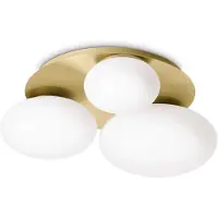 Ideal Lux Plafonnier contemporain Ninfea Laiton Métallique 3 Luminaires Gx53 9W 3000K Lumière Chaude