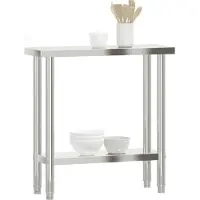 vidaXL Table de travail de cuisine 82,5x30x85 cm acier inoxydable