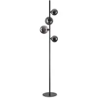 Ideal Lux Lampadaire Contemporain Perlage Métal Noir 4 Lumières G9 3W 3000K Lumière Chaude