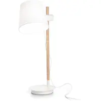Ideal Lux Lampes de bureau-Bureau industriel-Minimal Axel Wood White 1 Light E27