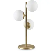 Ideal Lux Lampe de bureau contemporaine Perlage Métal Laiton 3 Lumières G9 3W 3000K
