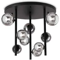 Ideal Lux Plafonnier contemporain Perlage Métal Noir 9 Lumières G9 15W 3000K