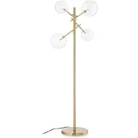 Ideal Lux Equinoxe Lampadaire Contemporain Métal Laiton 4 Lumières 2W 3000K Lumière Chaude